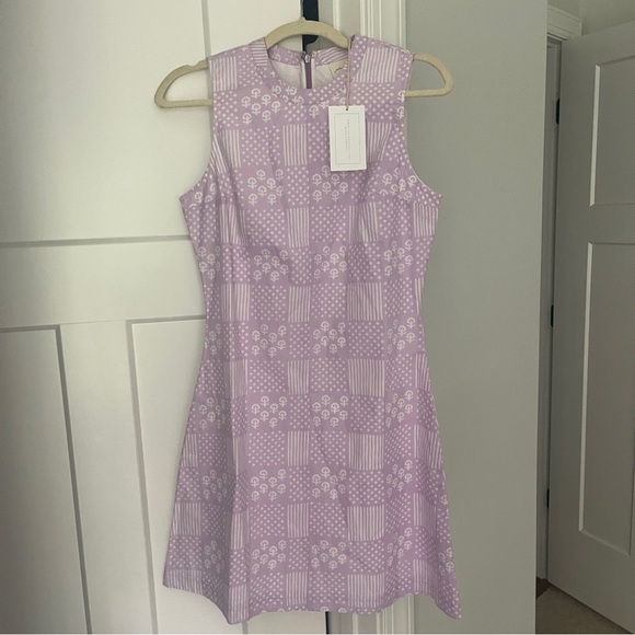 NWT Julia Armory Baby Jane Poplin Dress in Lilac Patchwork Purple Sleeveless - Picture 2 of 5